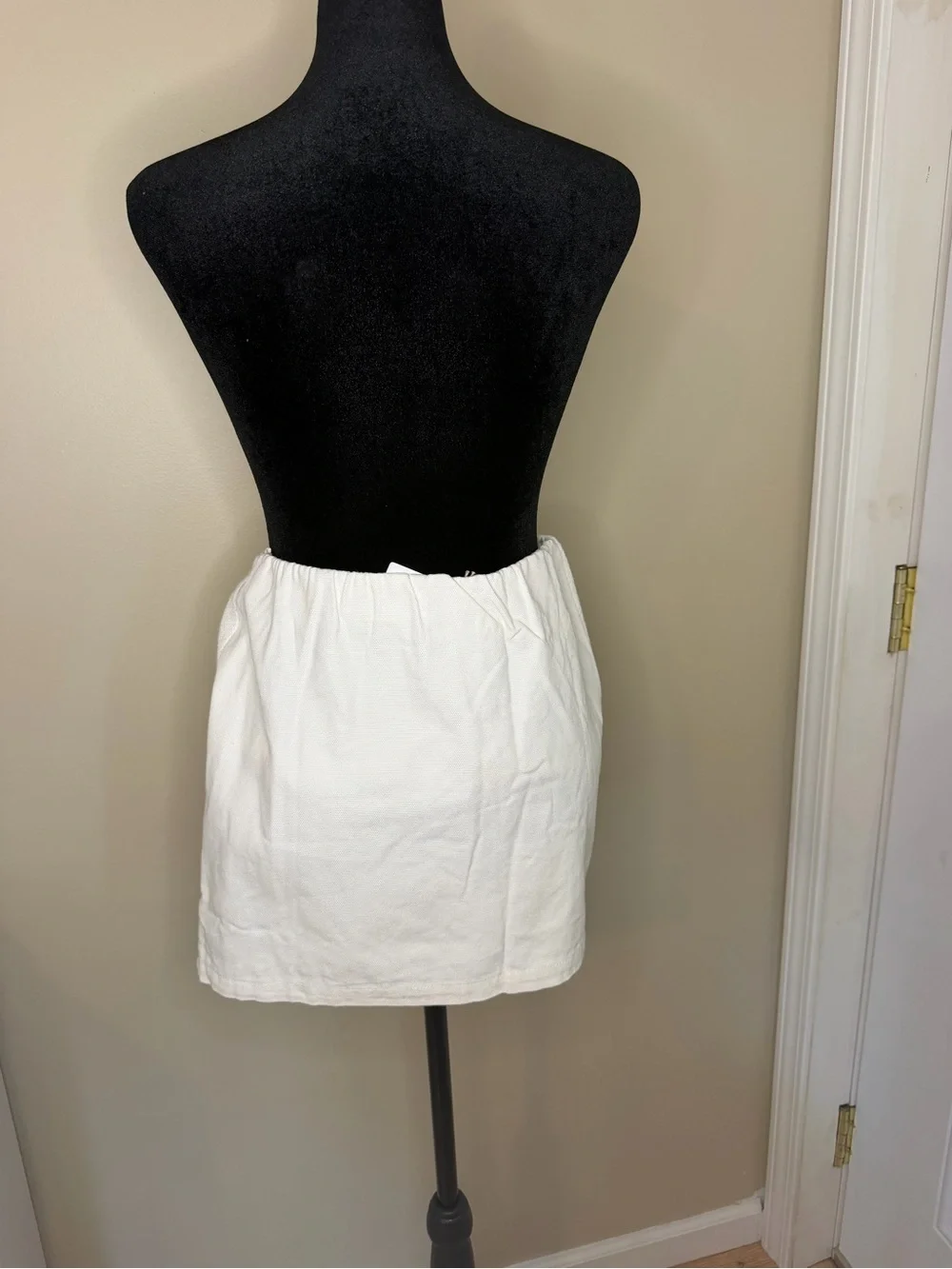 NWT Potter’s Pot Beaded Mini Skirt Cream Paisley Boho Metallic